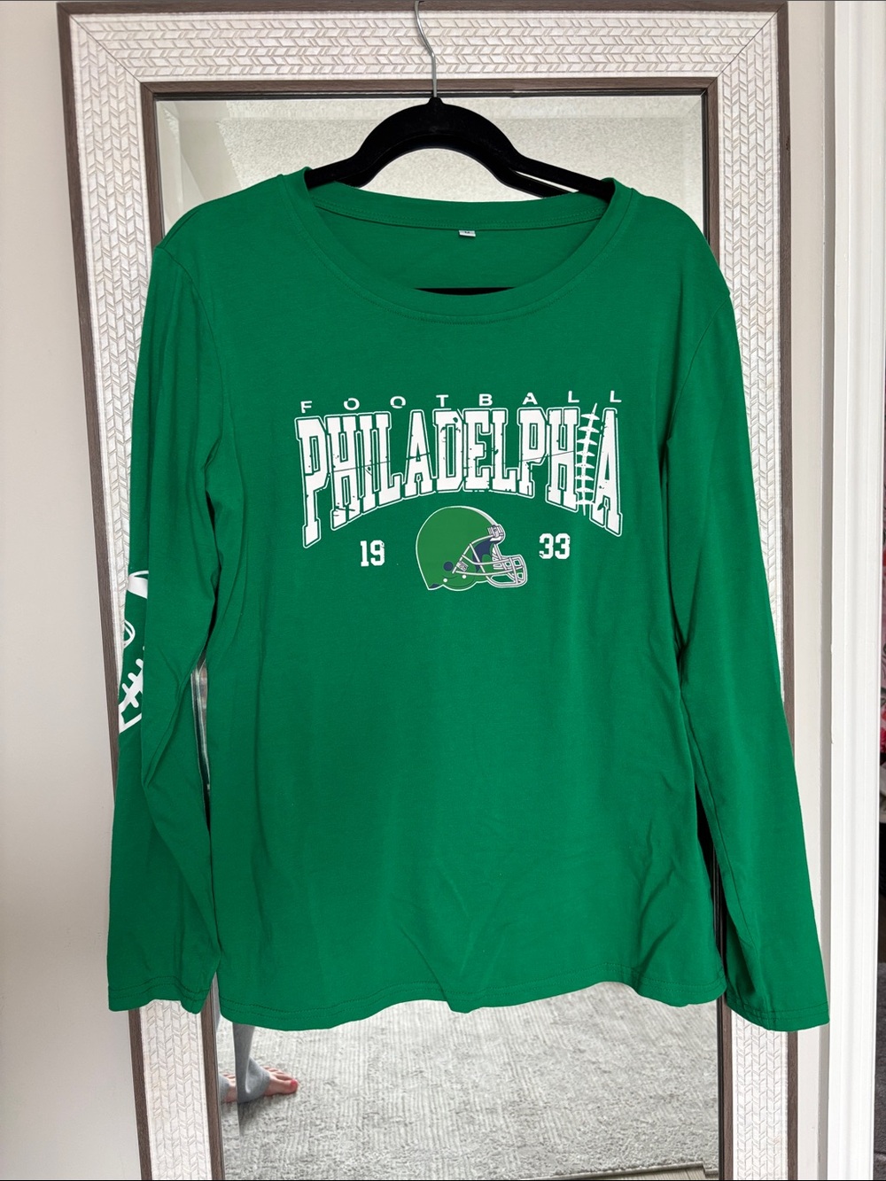 Vibrant Green Crewneck Tee with Philadelphia Football 1933